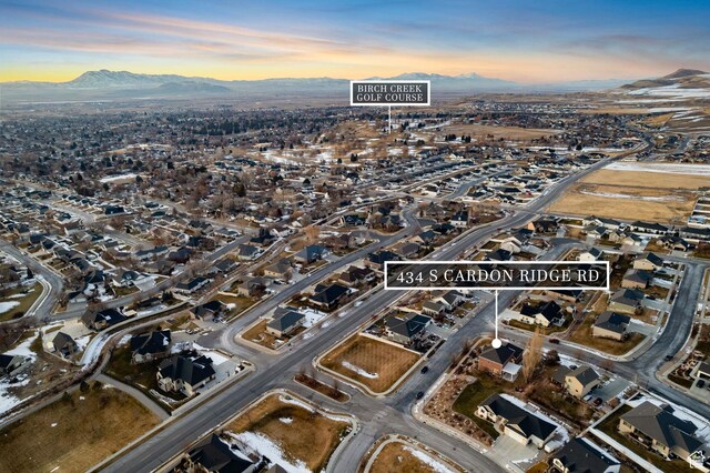 434 S Cardon Ridge Dr, Smithfield, UT 84335 - aerial view of property and surrounding area with mountains