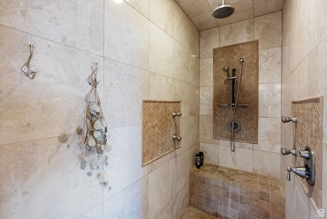 434 S Cardon Ridge Dr, Smithfield, UT 84335 - bathroom featuring a tile shower