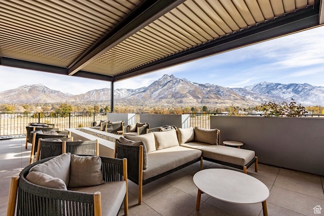 1920 E Rodeo Walk Dr Unit 516, Holladay, UT 84117 - view of patio / terrace featuring an outdoor hangout area and a mountain view
