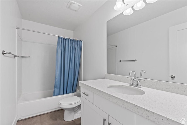 4590 E Silver Moon Dr Unit 3007, Eagle Mountain, UT 84005 - full bathroom featuring vanity, toilet, and shower / bath combo with shower curtain