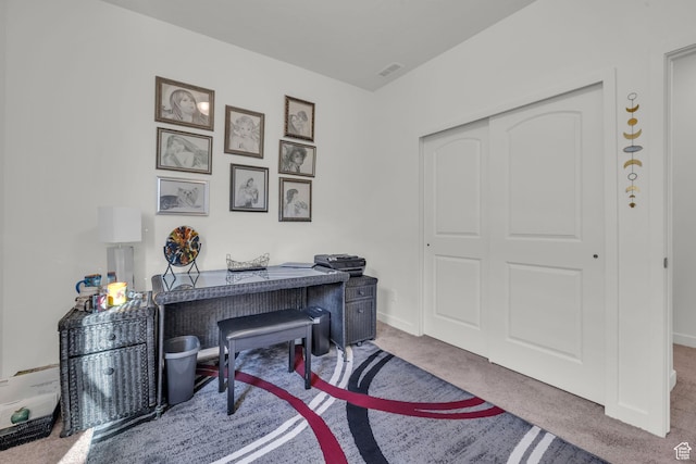 office space with carpet floors