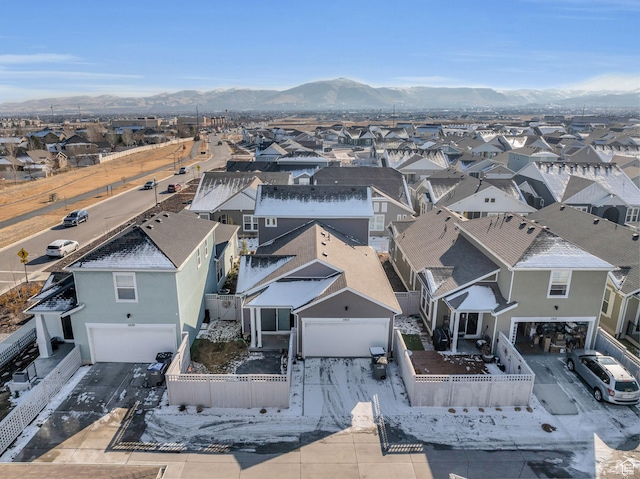 aerial view featuring a mountain view