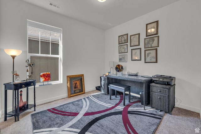 view of carpeted office