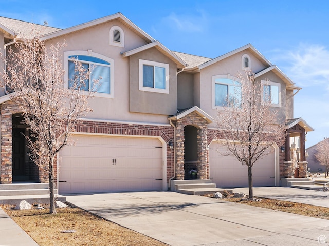 view of front of property featuring a garage