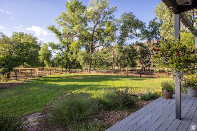 424 E Secret Cove Ct, Moab, UT 84532 - view of yard featuring a fenced backyard and a wooden deck