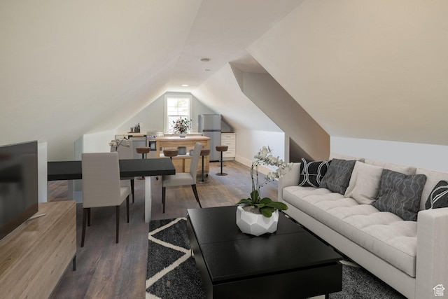 424 E Secret Cove Ct, Moab, UT 84532 - living room featuring wood finished floors and lofted ceiling