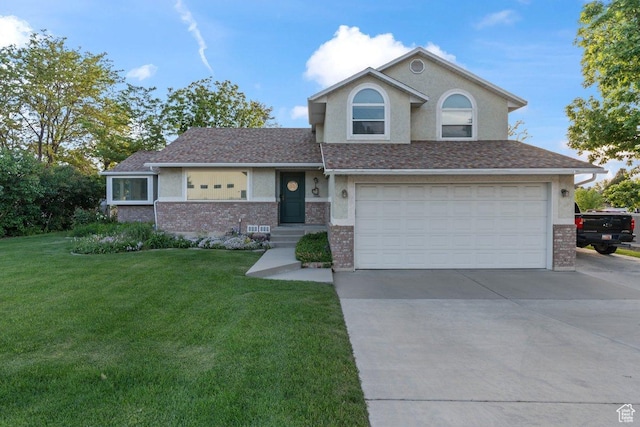 12716 S 1300 E, Draper, UT 84020 - traditional-style home with concrete driveway, an attached garage, brick siding, and a front lawn
