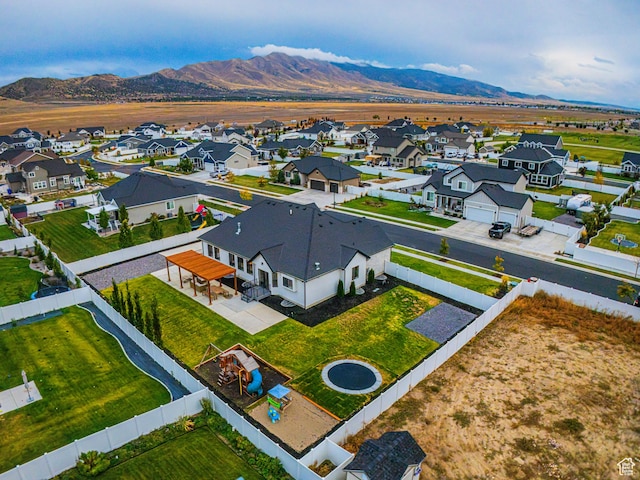 1521 E Thorpe Dr, Eagle Mountain, UT 84005 - birds eye view of property with a residential view and a mountain view