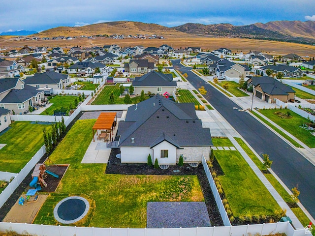 1521 E Thorpe Dr, Eagle Mountain, UT 84005 - birds eye view of property with a residential view and a mountain view