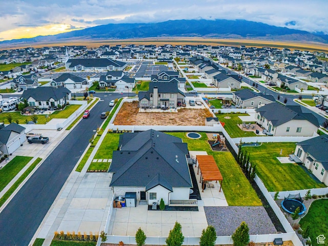 1521 E Thorpe Dr, Eagle Mountain, UT 84005 - bird's eye view featuring a residential view and a mountain view