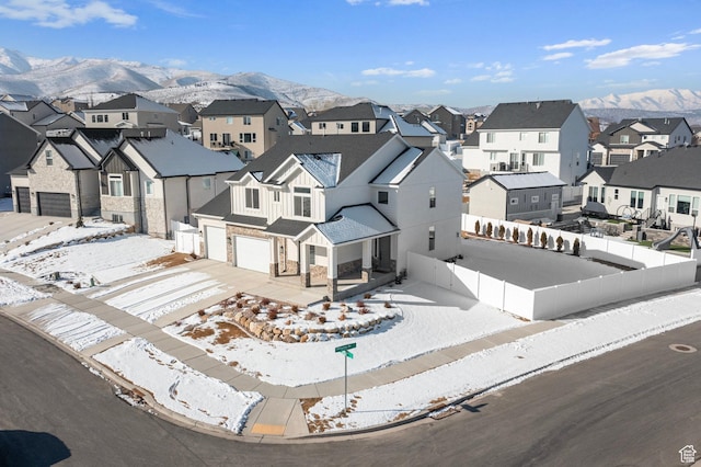 1504 S Lukas Ln, Saratoga Springs, UT 84045 - snowy aerial view with a mountain view