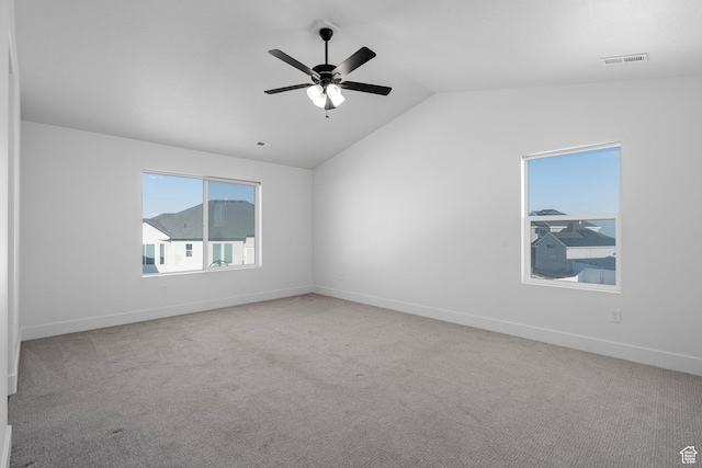 1504 S Lukas Ln, Saratoga Springs, UT 84045 - carpeted spare room featuring lofted ceiling and ceiling fan