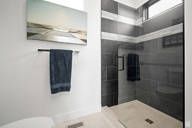 11515 N White Tail Ct, Hideout, UT 84036 - bathroom with visible vents, toilet, and a stall shower