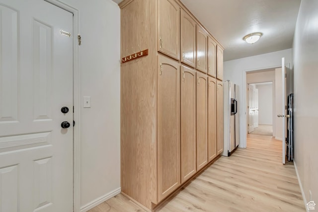 12159 S Swensen Cir, Riverton, UT 84096 - hallway featuring light wood-type flooring and baseboards