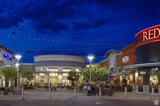 view of property at night