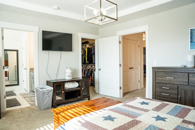 987 W 40 N, Spanish Fork, UT 84660 - bedroom featuring a spacious closet, light colored carpet, a closet, and ensuite bathroom