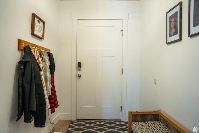 987 W 40 N, Spanish Fork, UT 84660 - doorway to outside with dark hardwood / wood-style floors