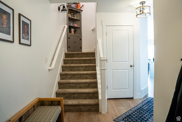 987 W 40 N, Spanish Fork, UT 84660 - stairway with hardwood / wood-style flooring