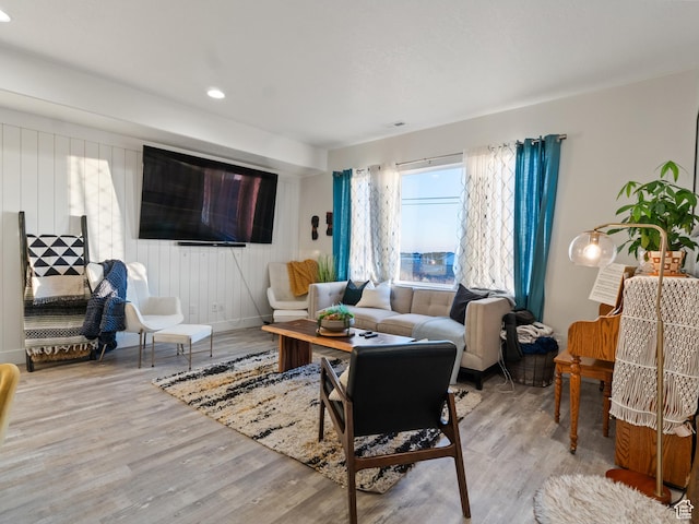 living room featuring light hardwood / wood-style floors