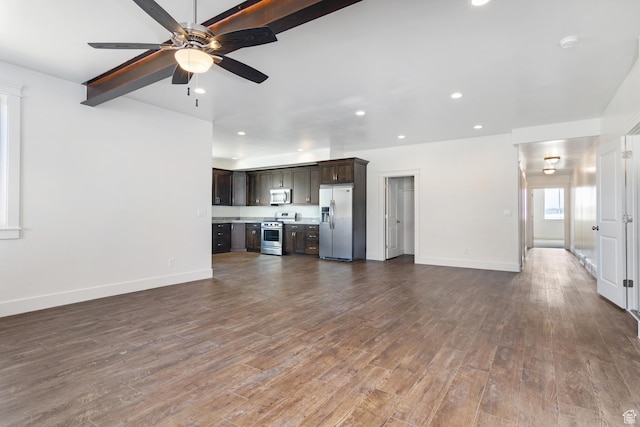 1595 E Duggan Dr, Eagle Mountain, UT 84005 - unfurnished living room with hardwood / wood-style floors and ceiling fan