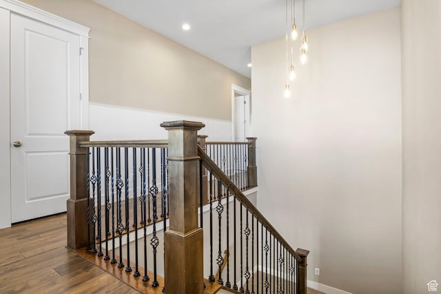 1595 E Duggan Dr, Eagle Mountain, UT 84005 - stairway with hardwood / wood-style floors