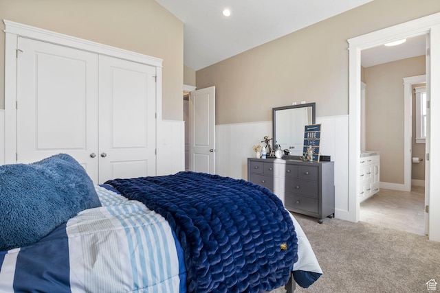 1595 E Duggan Dr, Eagle Mountain, UT 84005 - carpeted bedroom featuring vaulted ceiling and a closet