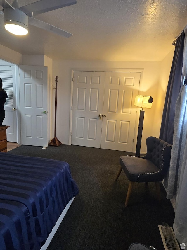 3673 S 2200th St W Unit 13, West Valley City, UT 84119 - bedroom featuring ceiling fan, carpet, a textured ceiling, and a closet