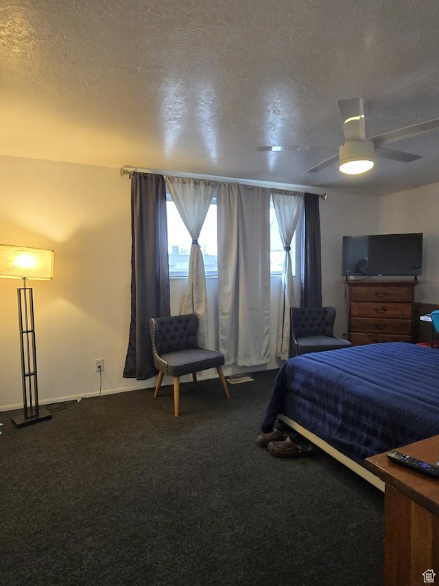 3673 S 2200th St W Unit 13, West Valley City, UT 84119 - carpeted bedroom with ceiling fan and a textured ceiling