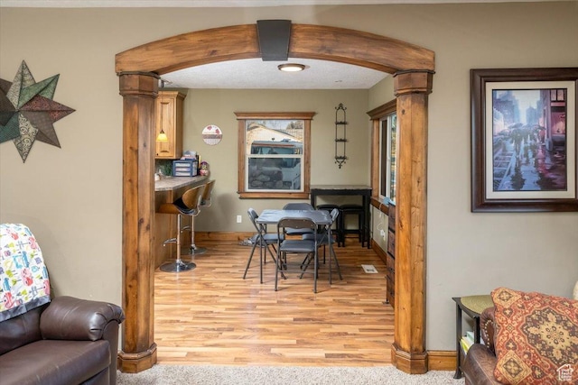 interior space with light hardwood / wood-style floors