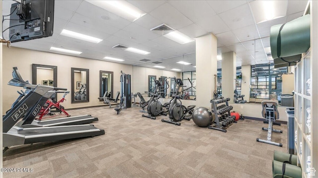 1456 Newpark Blvd Unit 215, Park City, UT 84098 - workout area featuring carpet flooring and a drop ceiling