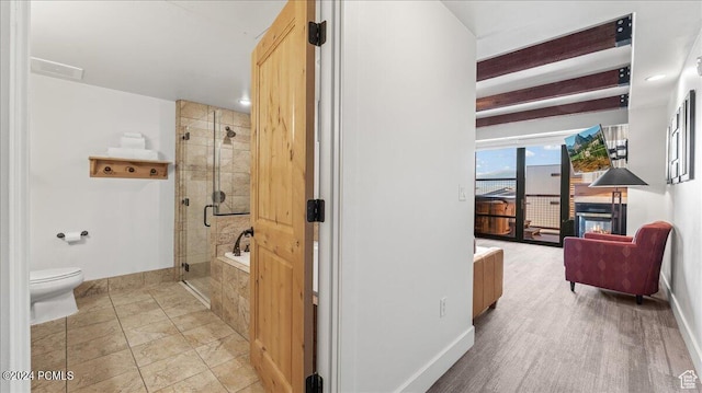 1456 Newpark Blvd Unit 215, Park City, UT 84098 - hallway with beamed ceiling