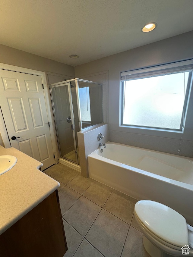 1288 N Cedar Blvd Unit 38-F, Cedar City, UT 84721 - full bathroom with vanity, tile patterned floors, independent shower and bath, and toilet
