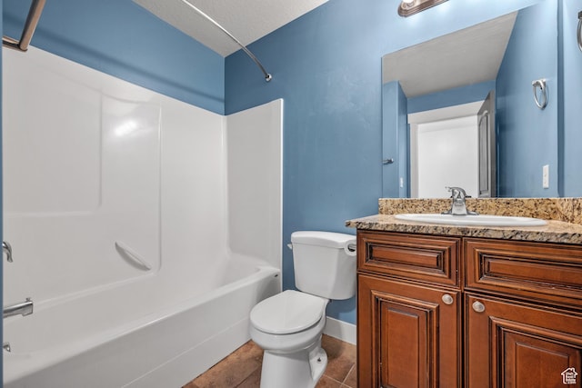 3731 N Tumwater Dr W, Eagle Mountain, UT 84005 - full bath with toilet, vanity, washtub / shower combination, and tile patterned floors