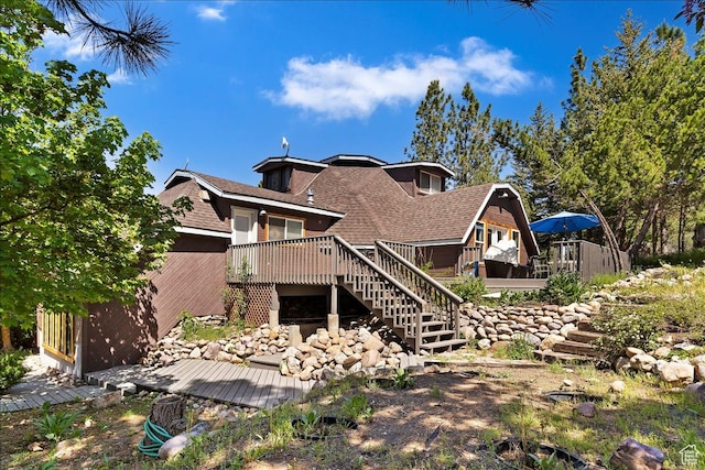 3388 N Eden Hills Dr, Eden, UT 84310 - rear view of house with a wooden deck