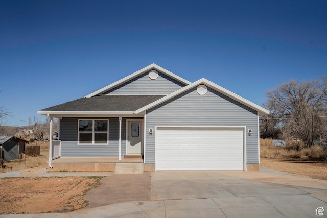 single story home featuring a garage