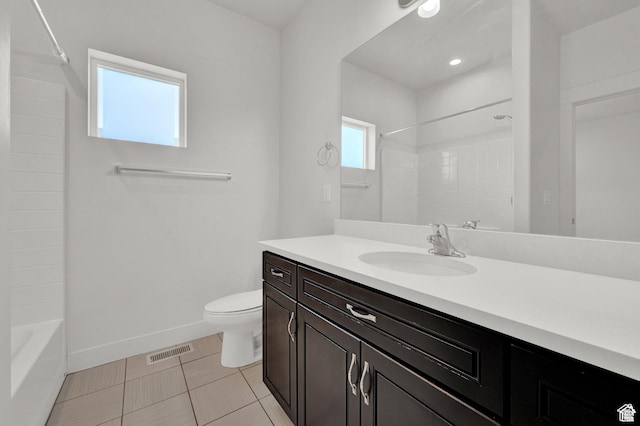 1726 W Thira Ln S, South Jordan, UT 84095 - full bathroom with toilet, baseboards, shower / tub combination, and vanity