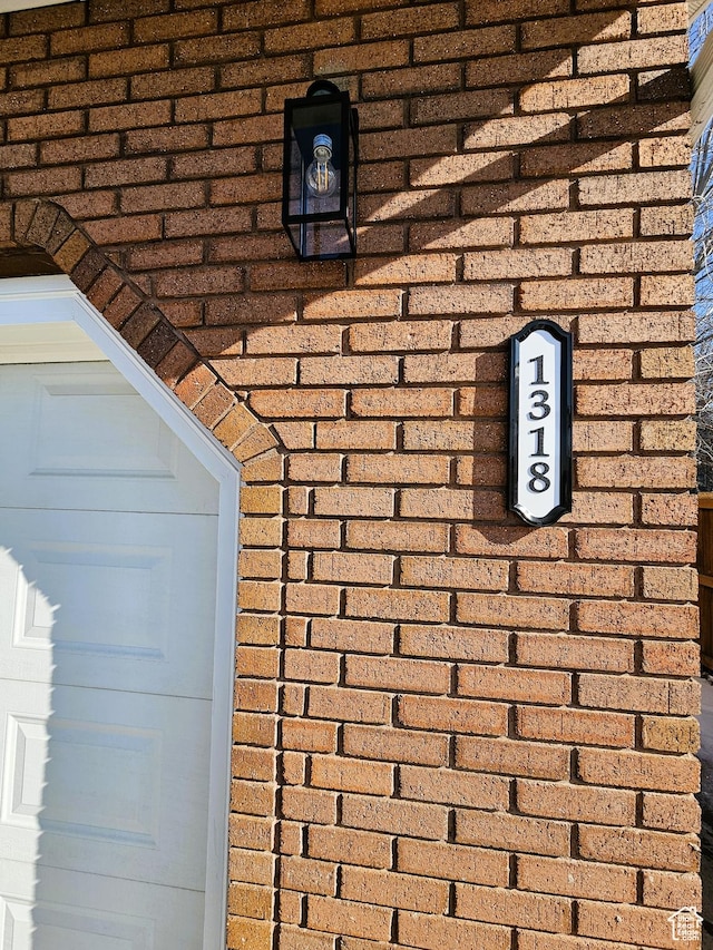 details featuring brick siding