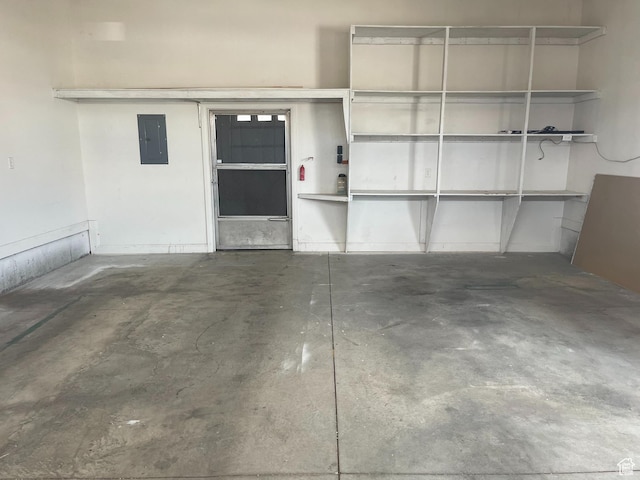 garage with electric panel