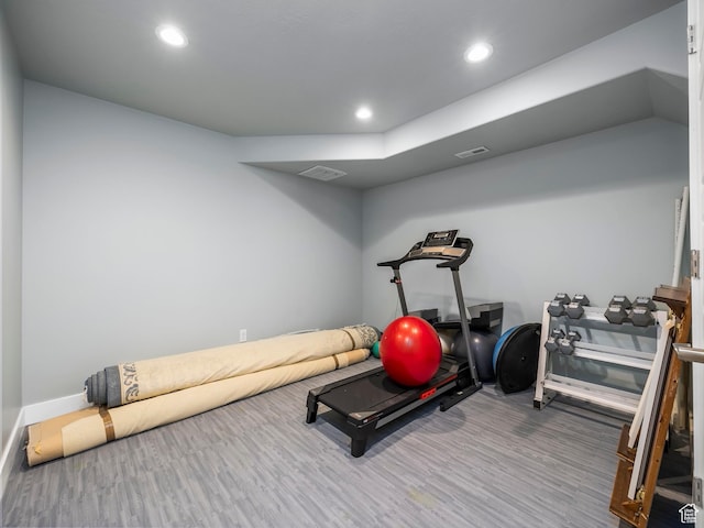 2654 E Water Wheel Ct, Heber City, UT 84032 - workout room featuring hardwood / wood-style floors