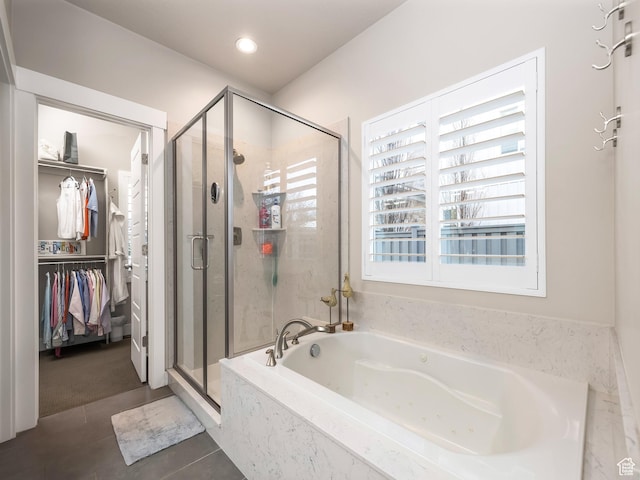 2654 E Water Wheel Ct, Heber City, UT 84032 - bathroom featuring independent shower and bath and tile patterned flooring