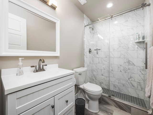 2654 E Water Wheel Ct, Heber City, UT 84032 - bathroom featuring vanity, toilet, and tiled shower