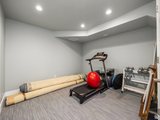 2654 E Water Wheel Ct, Heber City, UT 84032 - workout area featuring wood-type flooring