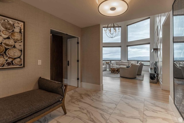 1555 Aerie Cir, Park City, UT 84060 - hall with a notable chandelier