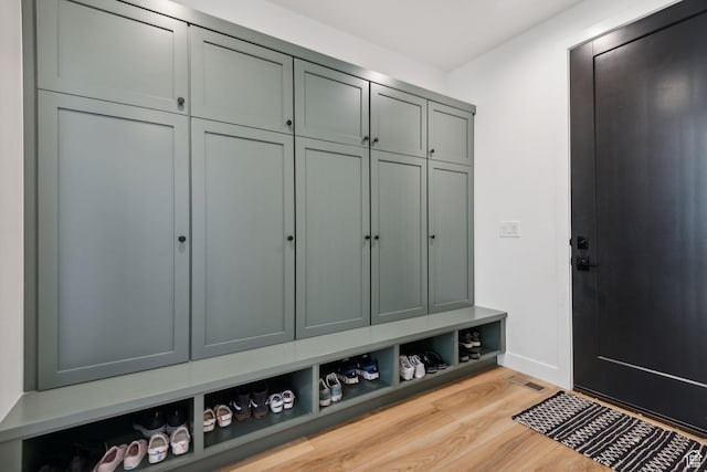 mudroom featuring light wood-type flooring