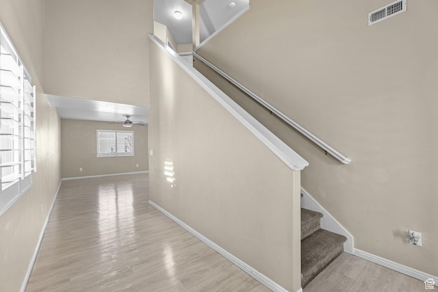 626 S 2310 W, Pleasant Grove, UT 84062 - staircase with wood-type flooring and ceiling fan