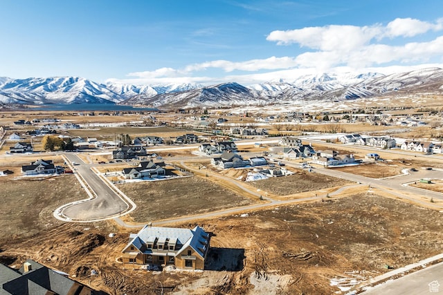 drone / aerial view with a mountain view