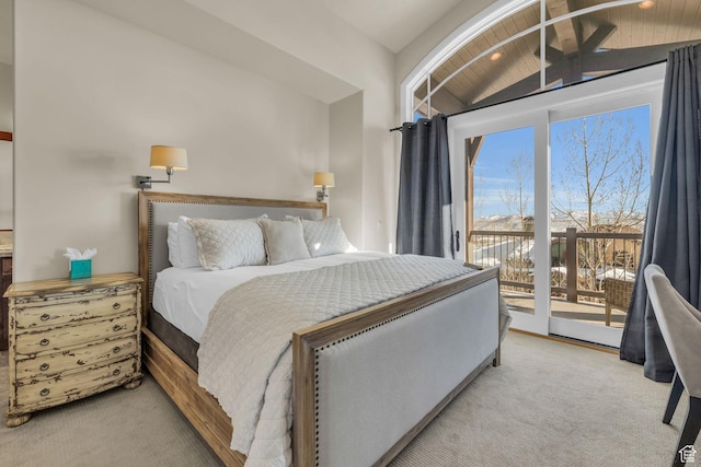 4163 Fairway Ln Unit B-4, Park City, UT 84098 - carpeted bedroom with lofted ceiling and access to outside