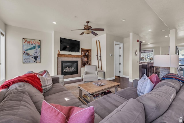 4163 Fairway Ln Unit B-4, Park City, UT 84098 - living room with wood-type flooring and ceiling fan