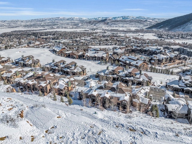 4163 Fairway Ln Unit B-4, Park City, UT 84098 - snowy aerial view featuring a mountain view