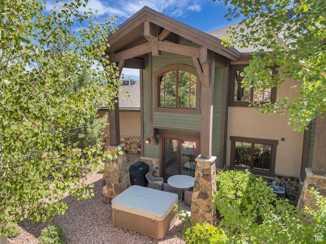 4163 Fairway Ln Unit B-4, Park City, UT 84098 - back of property featuring stone siding and a patio area